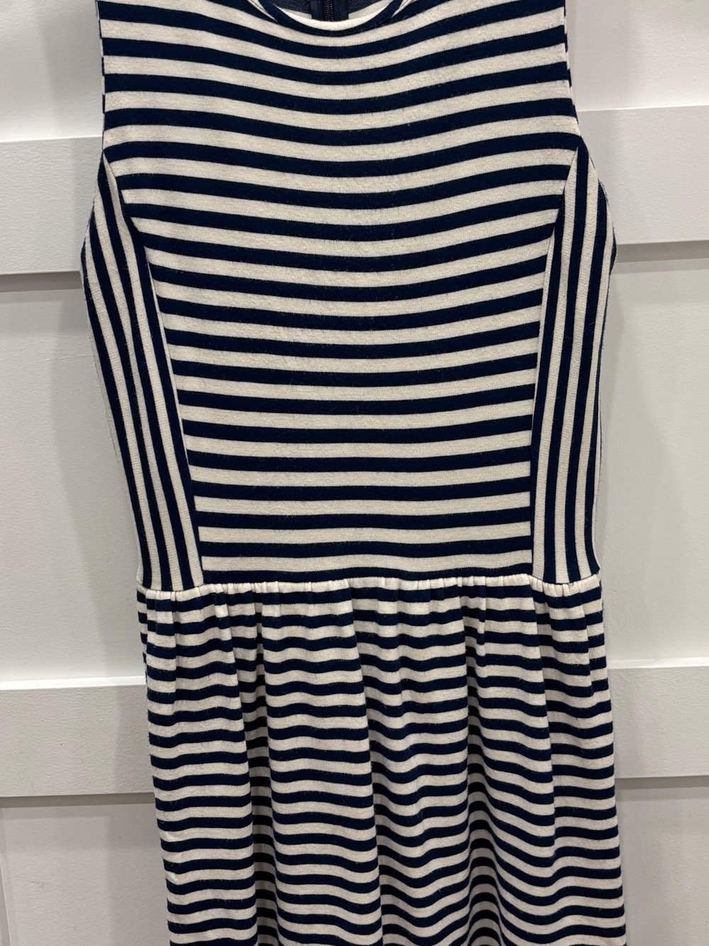 Madewell Afternoon Striped Dress Navy and White Sleeveless Striped Midi Dress